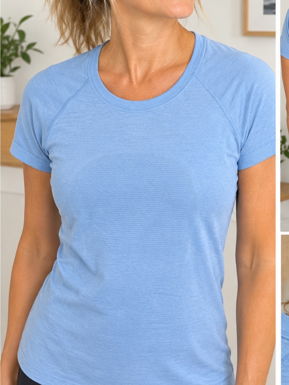 lululemon athletica Light Blue Short Sleeve Performance Tee- Size 6